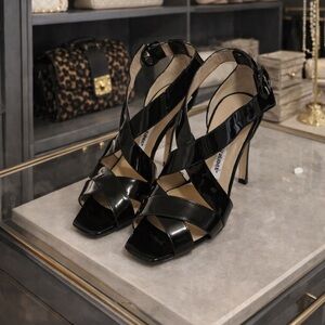 patent leather manolo blahnik strappy heels